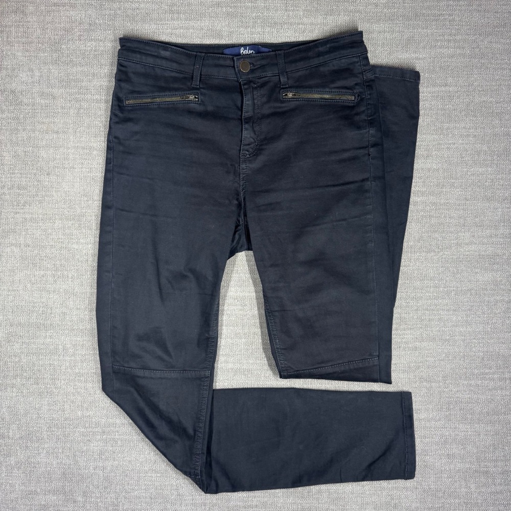 Boden The Brighton Biker Skinny Jeans 6L Long Black Moto Pants Anthropologie *